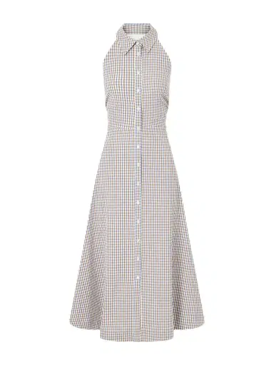 Veronica Beard Mackey Checked Cotton-seersucker Midi Dress | Thumbnail 1