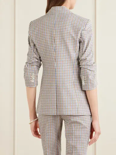 Veronica Beard Clayton Dickie Checked Cotton-seersucker Jacket | Thumbnail 4 Veronica Beard Clayton Dickie Checked Cotton-seersucker Jacket | Thumbnail 4