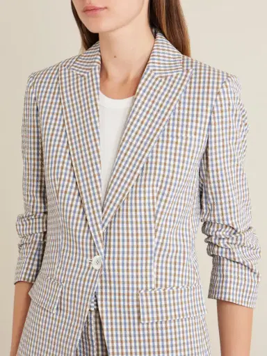 Veronica Beard Clayton Dickie Checked Cotton-seersucker Jacket | Thumbnail 5 Veronica Beard Clayton Dickie Checked Cotton-seersucker Jacket | Thumbnail 5