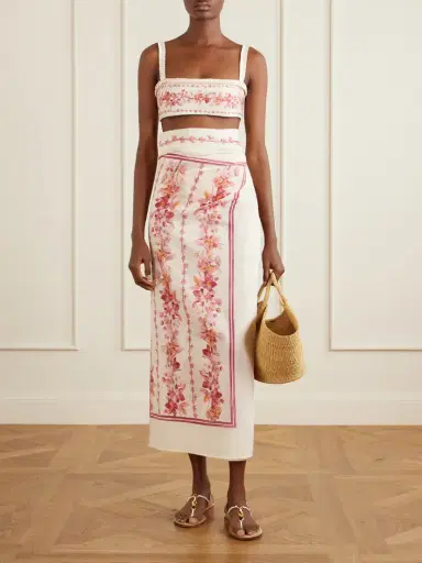 Agua by Agua Bendita Lavanda Cauca Floral-printed Cotton And Silk-blend Pareo | Thumbnail 2