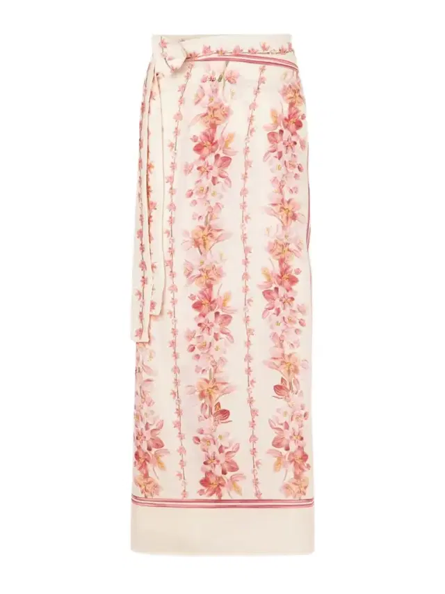 Lavanda Cauca Floral-printed Cotton And Silk-blend Pareo