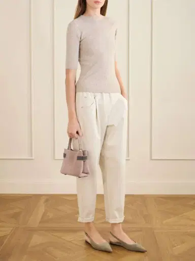 Brunello Cucinelli Bead-embellished Suede Shoulder Bag | Thumbnail 3 Brunello Cucinelli Bead-embellished Suede Shoulder Bag | Thumbnail 3