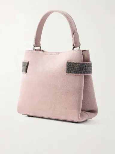 Brunello Cucinelli Bead-embellished Suede Shoulder Bag | Thumbnail 4 Brunello Cucinelli Bead-embellished Suede Shoulder Bag | Thumbnail 4