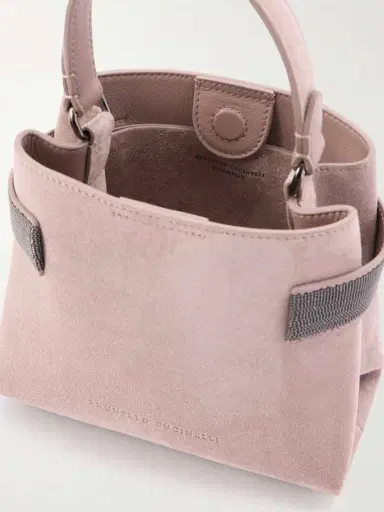 Brunello Cucinelli Bead-embellished Suede Shoulder Bag | Thumbnail 6 Brunello Cucinelli Bead-embellished Suede Shoulder Bag | Thumbnail 6