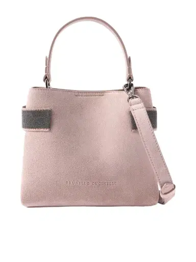 Brunello Cucinelli Bead-embellished Suede Shoulder Bag | Thumbnail 1 Brunello Cucinelli Bead-embellished Suede Shoulder Bag | Thumbnail 1