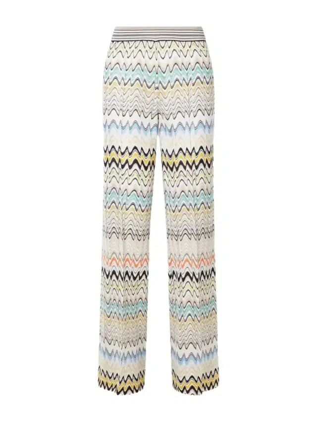 Striped Crochet-knit Wide-leg Pants