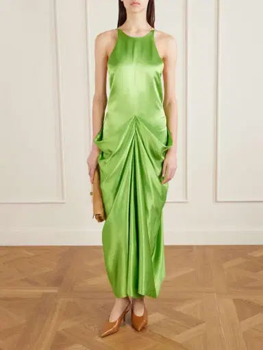 Khaite Kent Open-back Draped Satin Maxi Dress | Thumbnail 2