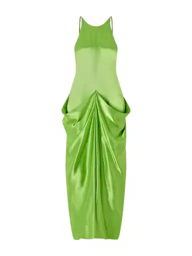 Khaite Kent Open-back Draped Satin Maxi Dress | Thumbnail 1