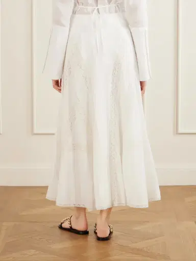 Loretta Caponi Vieste Lace-trimmed Cotton-muslin Maxi Skirt | Thumbnail 4 Loretta Caponi Vieste Lace-trimmed Cotton-muslin Maxi Skirt | Thumbnail 4
