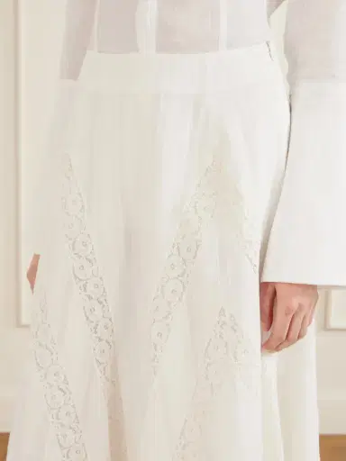Loretta Caponi Vieste Lace-trimmed Cotton-muslin Maxi Skirt | Thumbnail 5 Loretta Caponi Vieste Lace-trimmed Cotton-muslin Maxi Skirt | Thumbnail 5