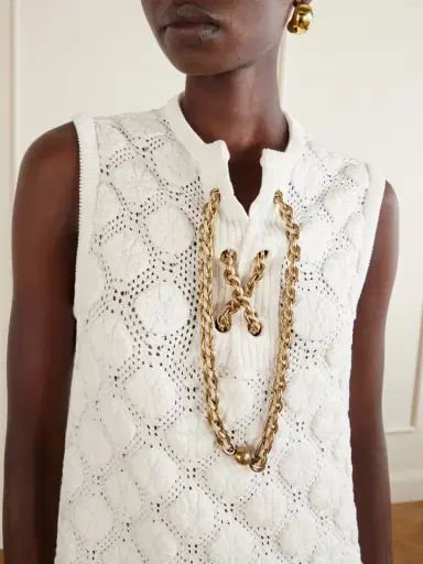 Burberry Embellihsed Knitted Cotton-blend Mini Dress | Thumbnail 4 Burberry Embellihsed Knitted Cotton-blend Mini Dress | Thumbnail 4