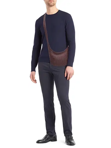 Bottega Veneta Men's Veneto Small Intrecciato Leather Crossbody Bag | Thumbnail 2 Bottega Veneta Men's Veneto Small Intrecciato Leather Crossbody Bag | Thumbnail 2