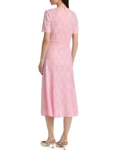 Misook Women's Botanical Intarsia-Knit Fit-&-Flare Maxi Dress - Cherry Blossom White - Size XXL | Thumbnail 5 Misook Women's Botanical Intarsia-Knit Fit-&-Flare Maxi Dress - Cherry Blossom White - Size XXL | Thumbnail 5
