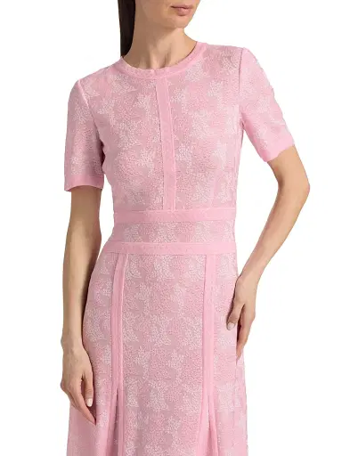Misook Women's Botanical Intarsia-Knit Fit-&-Flare Maxi Dress - Cherry Blossom White - Size XXL | Thumbnail 6 Misook Women's Botanical Intarsia-Knit Fit-&-Flare Maxi Dress - Cherry Blossom White - Size XXL | Thumbnail 6