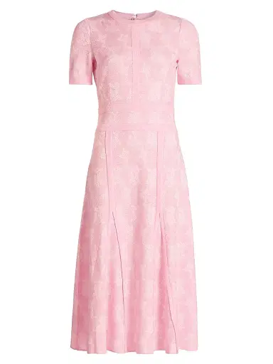 Misook Women's Botanical Intarsia-Knit Fit-&-Flare Maxi Dress - Cherry Blossom White - Size XXL | Thumbnail 1 Misook Women's Botanical Intarsia-Knit Fit-&-Flare Maxi Dress - Cherry Blossom White - Size XXL | Thumbnail 1