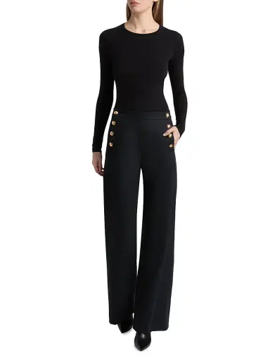 Nili Lotan Women's Reed Cotton-Linen Sailor Pants - Midnight | Thumbnail 2 Nili Lotan Women's Reed Cotton-Linen Sailor Pants - Midnight | Thumbnail 2