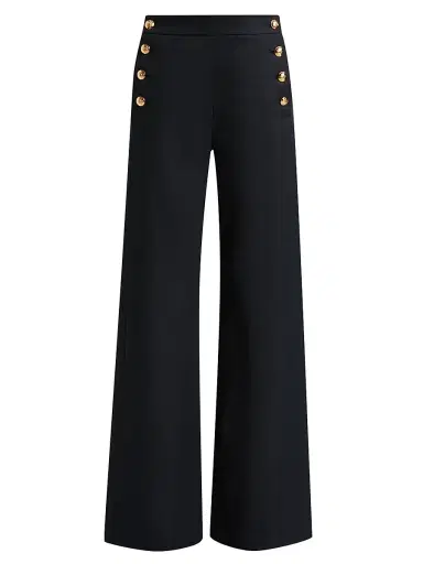 Nili Lotan Women's Reed Cotton-Linen Sailor Pants - Midnight | Thumbnail 1 Nili Lotan Women's Reed Cotton-Linen Sailor Pants - Midnight | Thumbnail 1