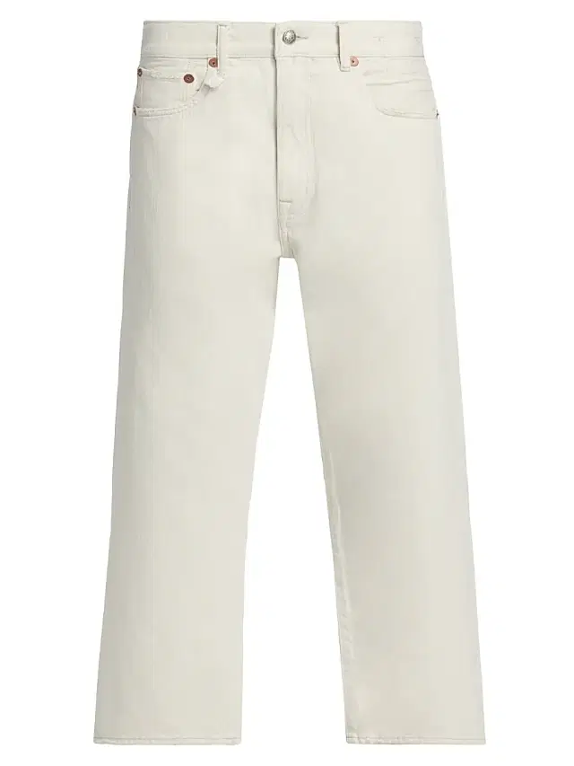 R13 Women's X-Bf Straight Crop Jeans - Holden White Selvedge