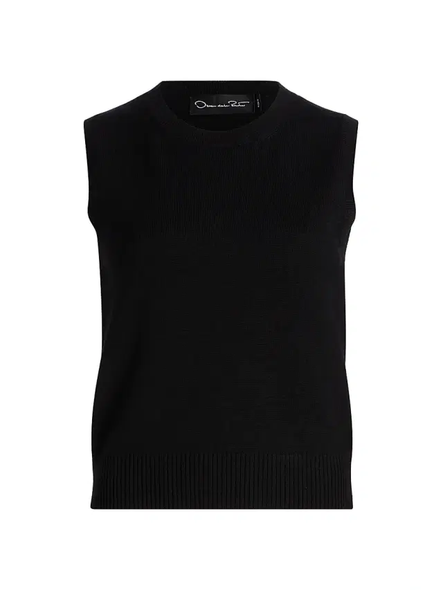 Oscar de la Renta Women's Virgin Wool Tank - Black