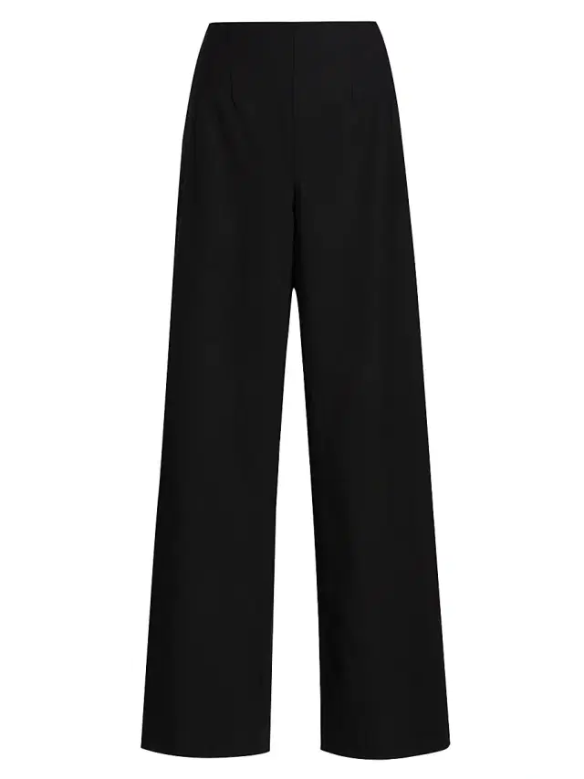 Women's Stretch-Wool Tailored Pants - Black