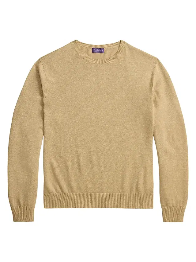 Men's Linen-Blend Crewneck Sweater - Sand