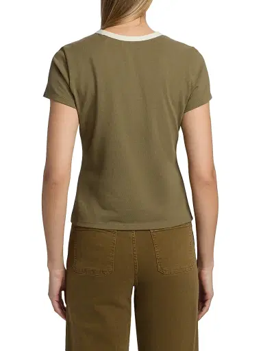 Frame Women's The Pique Baby T-Shirt - Military Multi | Thumbnail 5 Frame Women's The Pique Baby T-Shirt - Military Multi | Thumbnail 5