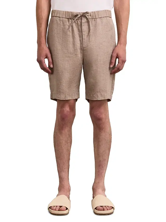 Men's Felipe Linen-Cotton Drawstring Shorts - Khaki