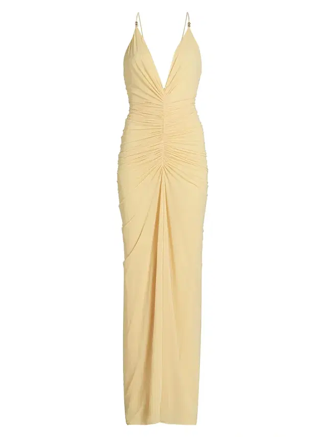 Ronny Kobo Women's Anya Ruched Maxi Dress - Banana