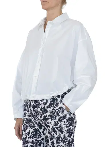 CALLAS MILANO Women's Lille Blouson Hem Shirt - White - Size 12 | Thumbnail 3 CALLAS MILANO Women's Lille Blouson Hem Shirt - White - Size 12 | Thumbnail 3