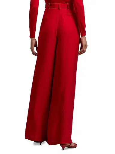 Ralph Lauren Collection Women's Vannesa Satin Wide-Leg Pants - Bright Red | Thumbnail 4
