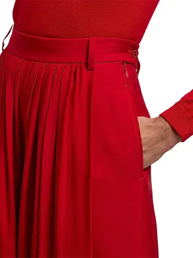 Ralph Lauren Collection Women's Vannesa Satin Wide-Leg Pants - Bright Red | Thumbnail 5