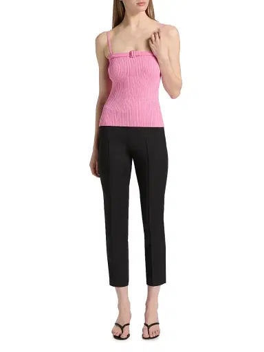 Courrèges Women's Buckle Rib-Knit Top - Party Pink | Thumbnail 2
