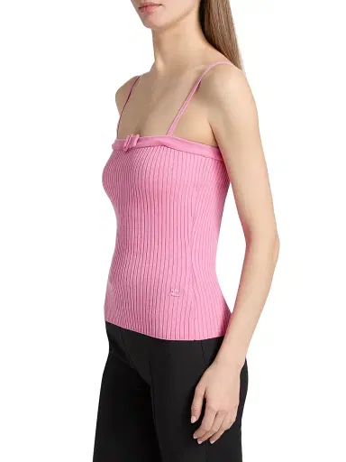 Courrèges Women's Buckle Rib-Knit Top - Party Pink | Thumbnail 4