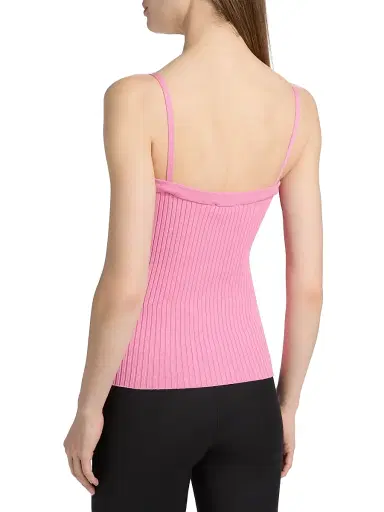 Courrèges Women's Buckle Rib-Knit Top - Party Pink | Thumbnail 5