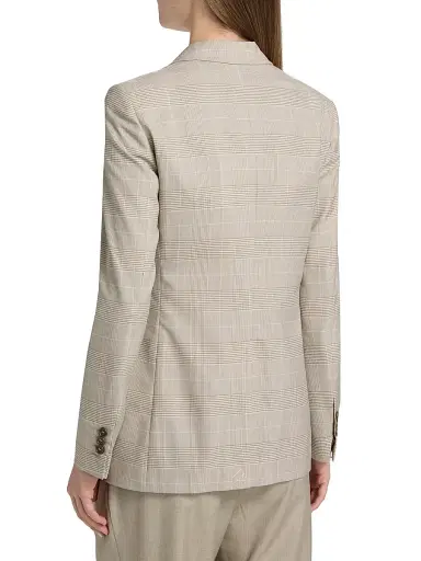 Burberry Women's Reva Check Wool Tailored Jacket - Cloudy White - Size 10 | Thumbnail 5 Burberry Women's Reva Check Wool Tailored Jacket - Cloudy White - Size 10 | Thumbnail 5