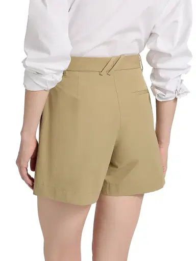 Burberry Women's Raina Check-Trim Cotton Poplin Shorts - Sparrow Beige - Size 14 | Thumbnail 5
