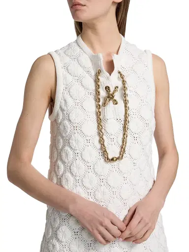 Burberry Women's Brittany Crochet Cotton-Blend Mini Dress - White - Size XS | Thumbnail 6 Burberry Women's Brittany Crochet Cotton-Blend Mini Dress - White - Size XS | Thumbnail 6