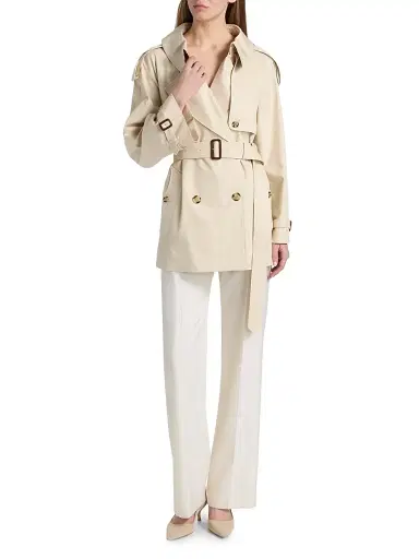 Burberry Women's Fitzrovia Tropical Gabardine Trench Coat - Stone Beige - Size 14 | Thumbnail 2