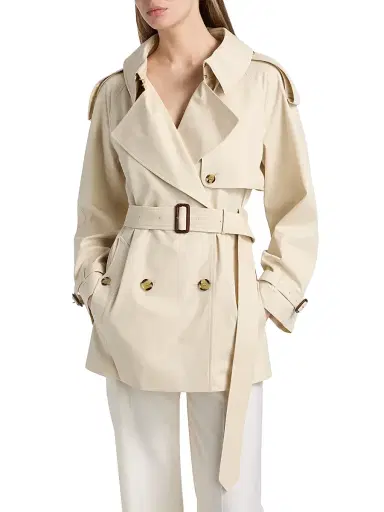 Burberry Women's Fitzrovia Tropical Gabardine Trench Coat - Stone Beige - Size 14 | Thumbnail 3