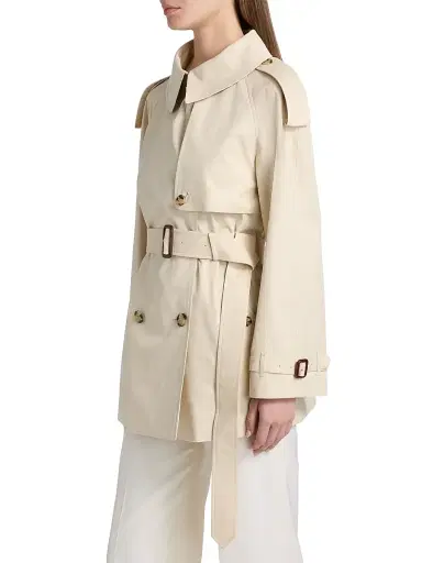 Burberry Women's Fitzrovia Tropical Gabardine Trench Coat - Stone Beige - Size 14 | Thumbnail 4