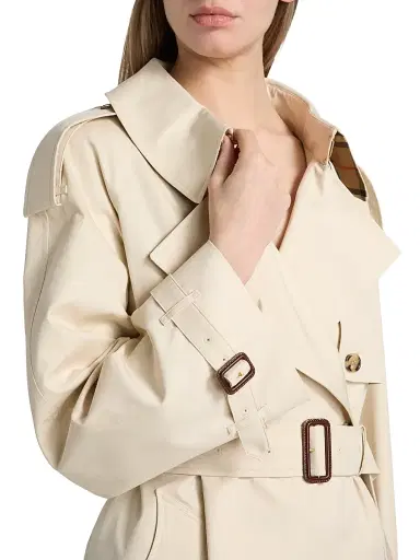 Burberry Women's Fitzrovia Tropical Gabardine Trench Coat - Stone Beige - Size 14 | Thumbnail 6
