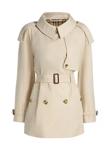 Burberry Women's Fitzrovia Tropical Gabardine Trench Coat - Stone Beige - Size 14 | Thumbnail 1
