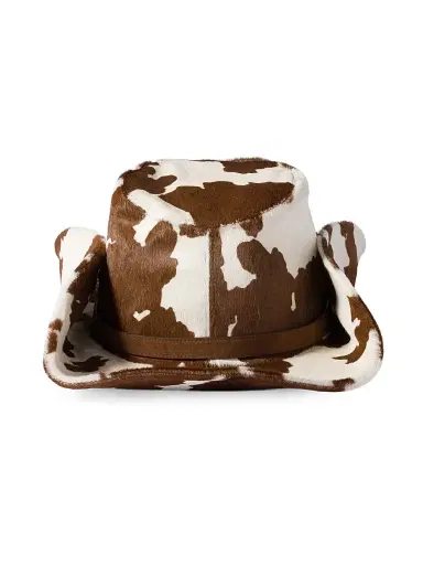 Miu Miu Women's Printed Leather Cowboy Hat - White - Size Medium | Thumbnail 3 Miu Miu Women's Printed Leather Cowboy Hat - White - Size Medium | Thumbnail 3