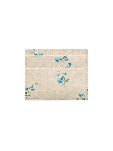 Prada Women's Printed Saffiano Leather Card Holder - Beige Khaki | Thumbnail 2
