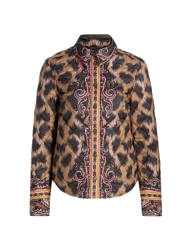 Etro Women's Quilted Leopard-Print Jacket - Stampa Moro