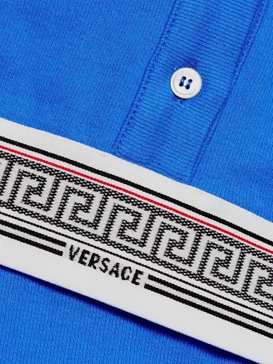 Versace Women's Ribbed Greca Bralette - Blue - Size XL | Thumbnail 7