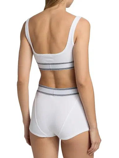 Versace Women's Bio Cotton Rib-Knit Bra - White - Size XL | Thumbnail 5