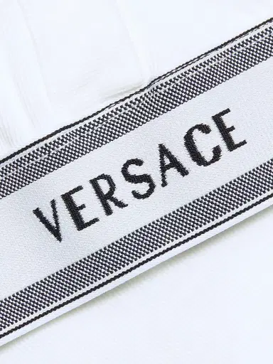 Versace Women's Bio Cotton Rib-Knit Bra - White - Size XL | Thumbnail 7