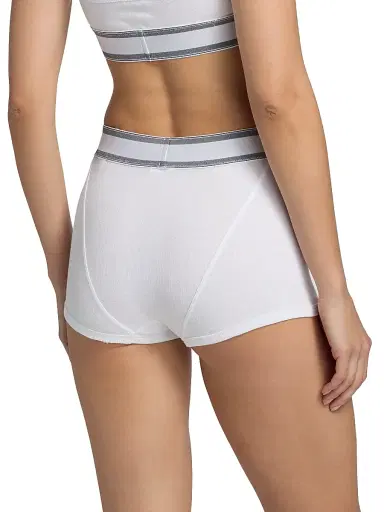 Versace Women's Cotton Rib-Knit Short Trunks - White - Size XL | Thumbnail 5 Versace Women's Cotton Rib-Knit Short Trunks - White - Size XL | Thumbnail 5