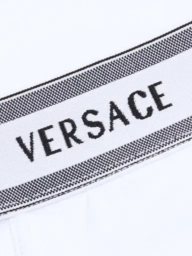 Versace Women's Cotton Rib-Knit Short Trunks - White - Size XL | Thumbnail 7 Versace Women's Cotton Rib-Knit Short Trunks - White - Size XL | Thumbnail 7